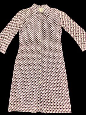 Vintage Capucine Puerari geometric print button down shirt dress - Size XS
